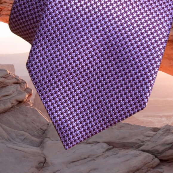 $640 BRIONI Maroon Purple mauve Geometric Handmade Italy Silk Neck Tie XL Long